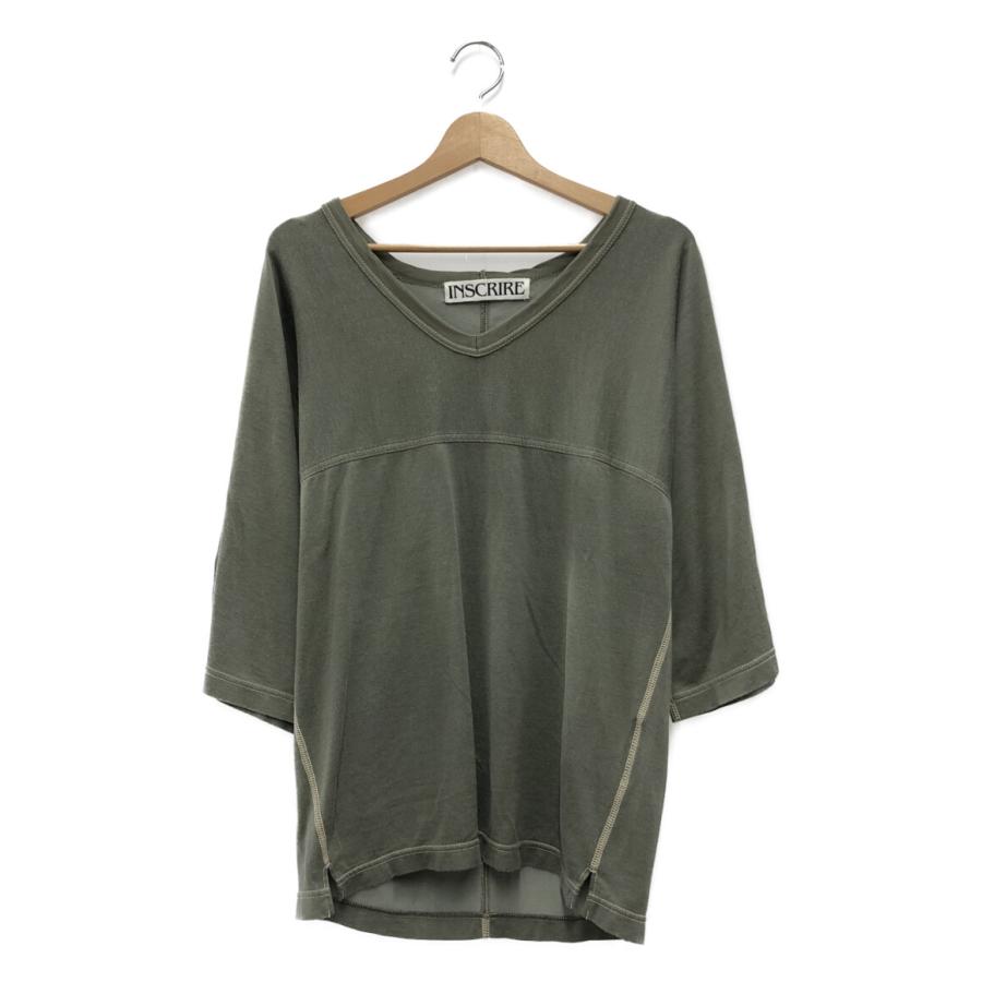 アンスクリア フットボールTシャツ Vネック オリーブ 2021ss I21SS