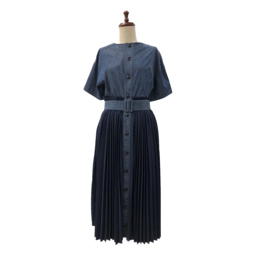 アドーア 半袖ワンピース スラブデニムバックプリーツワンピース 531  