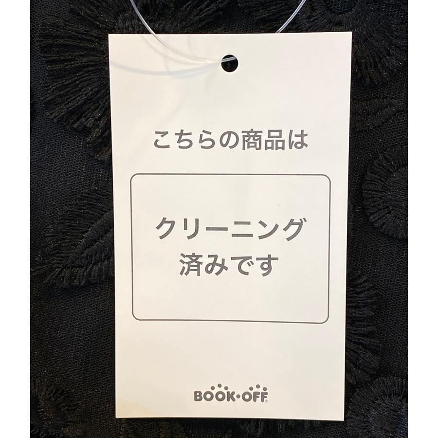 ツルバイマリコオイカワ 刺繍ブラウス ボリュームシャツ ブラック 切替