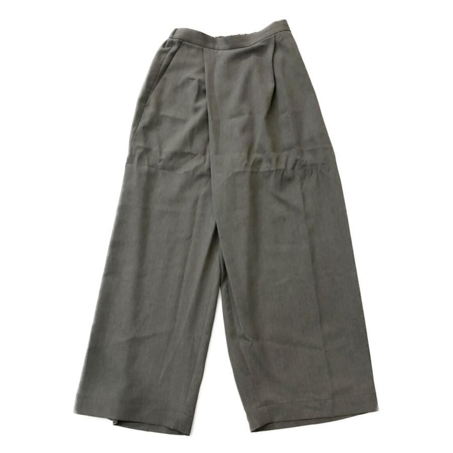 美品ENFOLD エンフォルド ロールアップクロップドパンツ ウール グレー38 エンフォルド ラップ風パンツ グレー 300FS231-2550 レディース SIZE