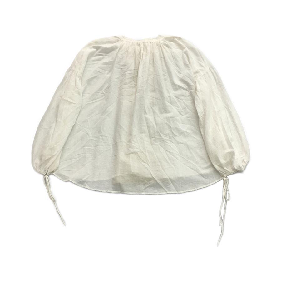 【新品】  NOWOS / ノーウォス | silk blouse ノーカラー シルク ブラウス シャツ | F | BLACK | レディース BLANC FICELLE ブラウス シャツ ノーカラー レディース