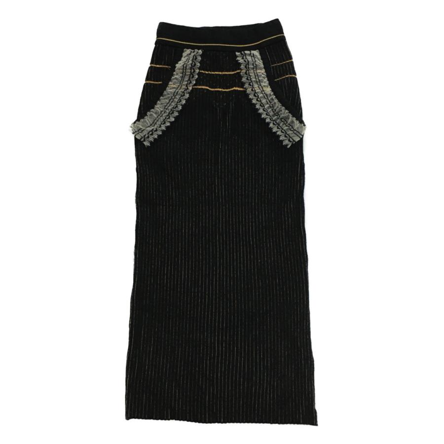 マメ クロゴウチ スカート レースニット ブラック 22AW MM20FW-KN026  