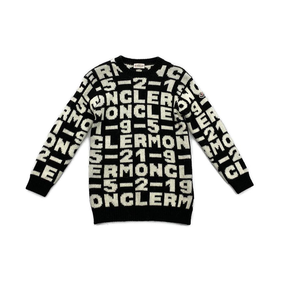 モンクレール ニット インターシャ ブラック ホワイト 19aw モンクレール ニット インターシャ ブラック ホワイト 19aw