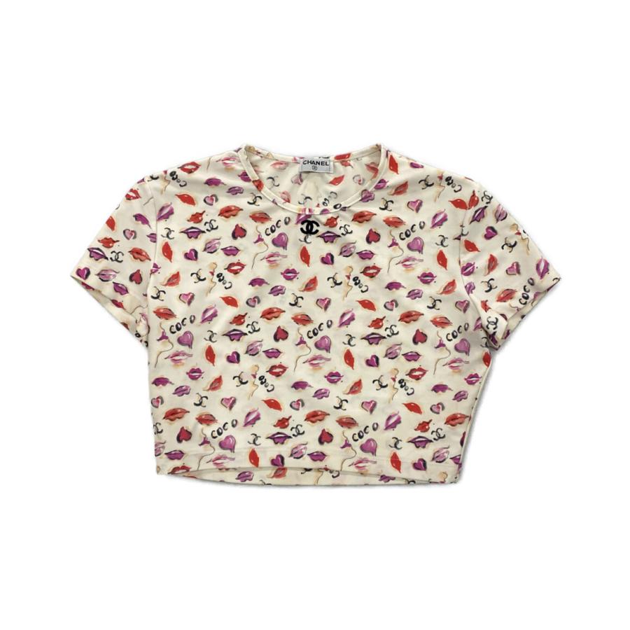 シャネル 半袖Tシャツ リップハート柄 レディース SIZE 42 CHANEL