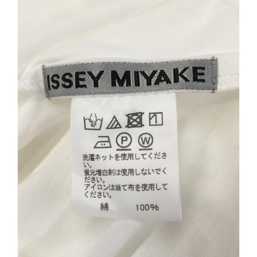 新品同　イッセイミヤケ カットソー シワ加工　半袖　ホワイト　M 美品 イッセイミヤケ アシメントリーカットソー レイヤード 半袖
