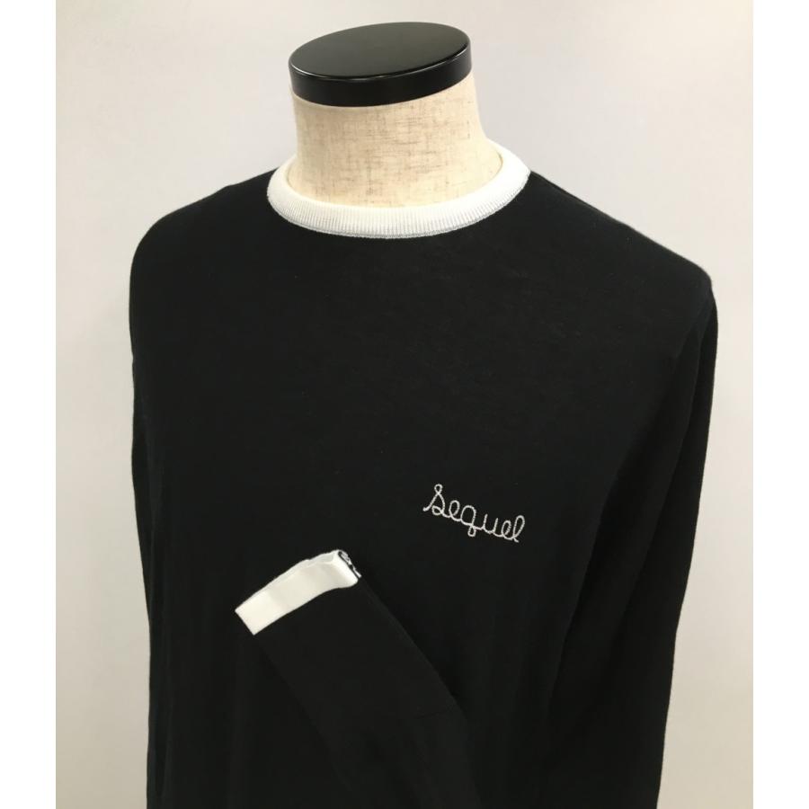 JOHN SMEDLEY FRAGMENT コットンニット 黒 サイズL 中古・古着通販】SEQUEL (シークエル) JOHN SMEDLEY (ジョン