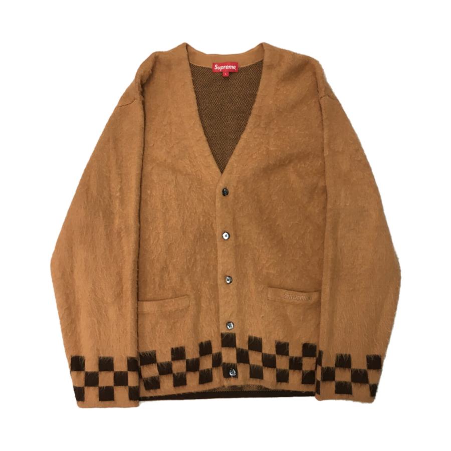 シュプリーム カーディガン Brushed Checkerboard cardigan 21SS