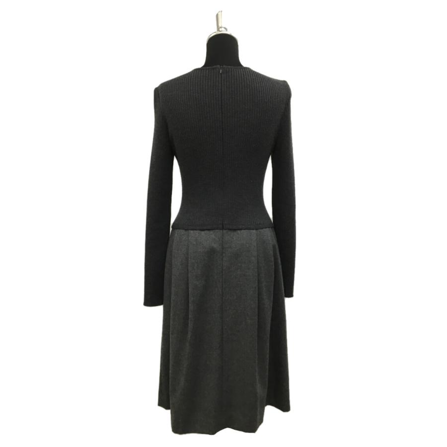 フォクシー ニット長袖ワンピース Twin Flower グレー 36290