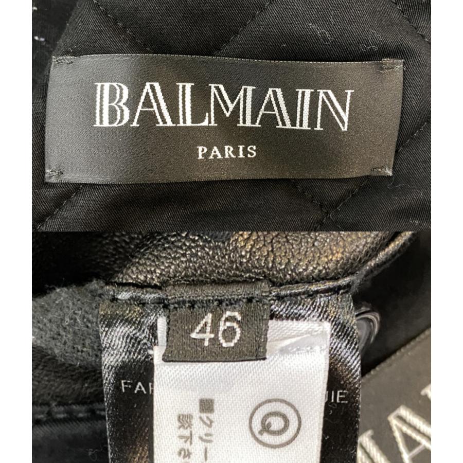 BALMAIN（バルマン） ライダースジャケット ラムレザー BLK メンズ