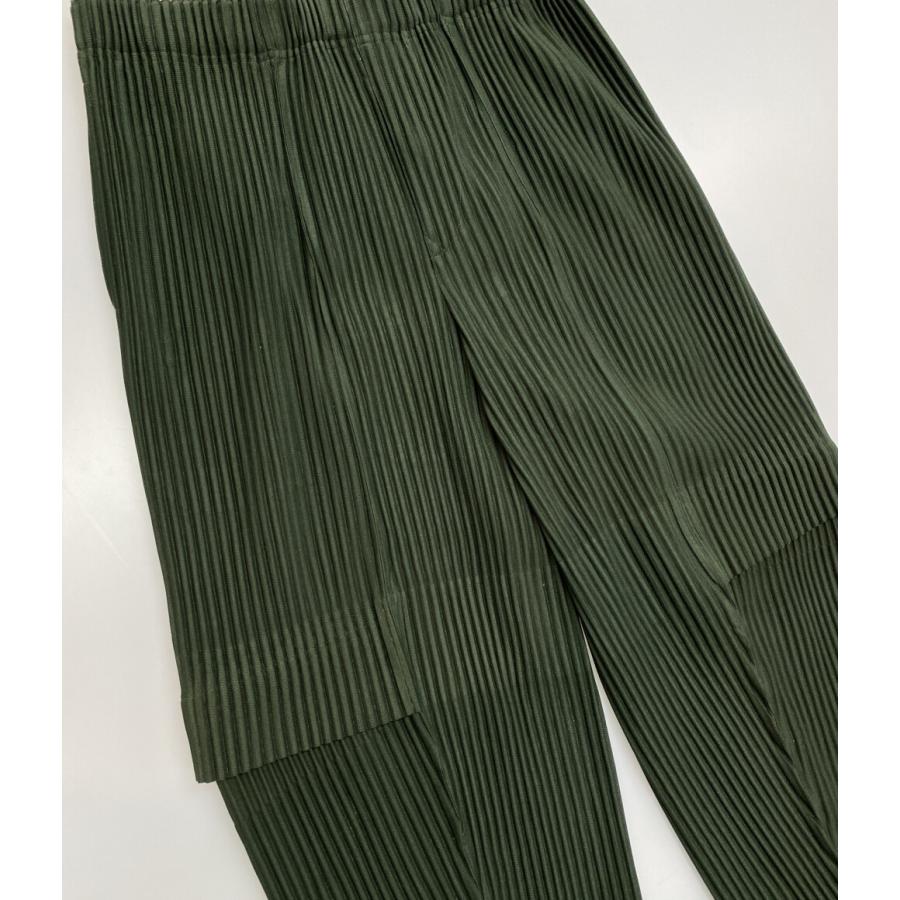 オムプリッセイッセイミヤケ　プリーツパンツ緑　サイズ1 オム プリッセ イッセイミヤケ プリーツパンツ グリーン HP41JF171