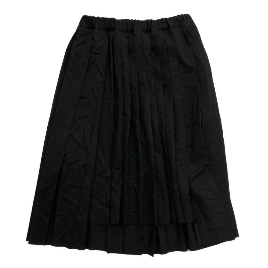美品 ブラックコムデギャルソン ポリ縮絨プリーツスカート 25AW 1P