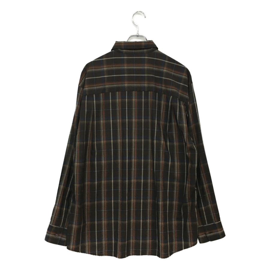 美品 オーラリー 長袖シャツ チェック ブラウン系 24SS A24SS01LC