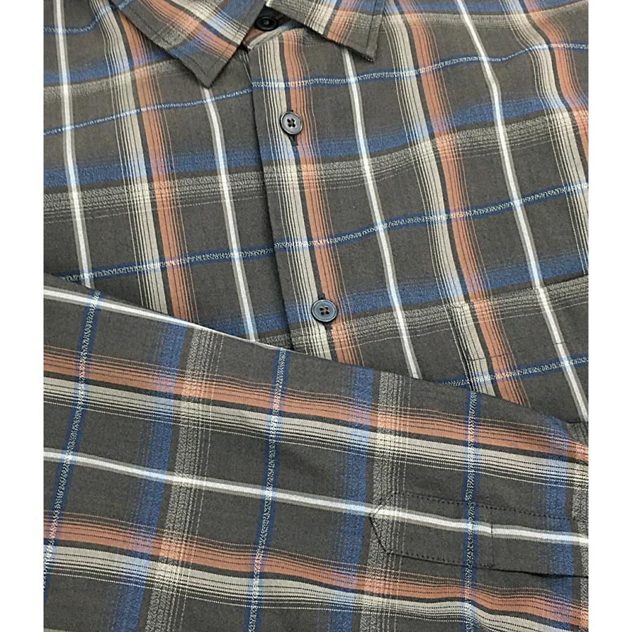 美品 オーラリー 長袖シャツ チェック ブラウン系 24SS A24SS01LC
