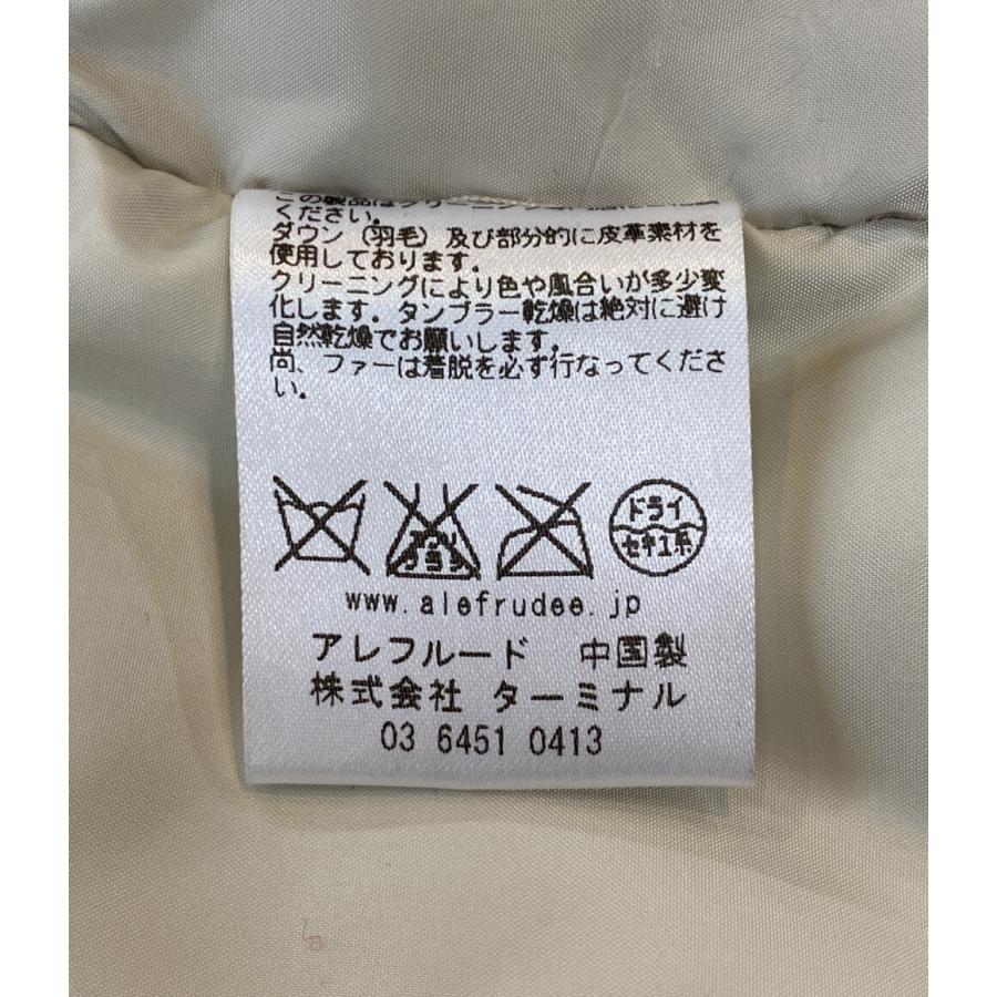 アレフルード ダウンジャケット ウール ネイビー チェック メンズ SIZE 