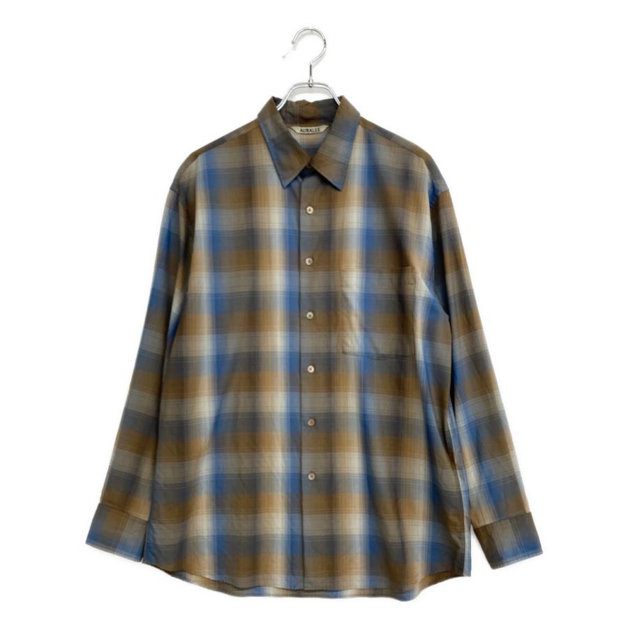 オーラリー 長袖シャツ super light wool check shirt メンズ SIZE 4