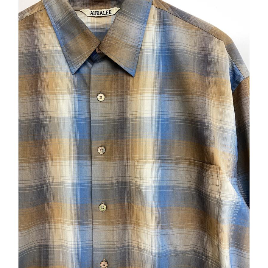 オーラリー 長袖シャツ super light wool check shirt メンズ SIZE 4