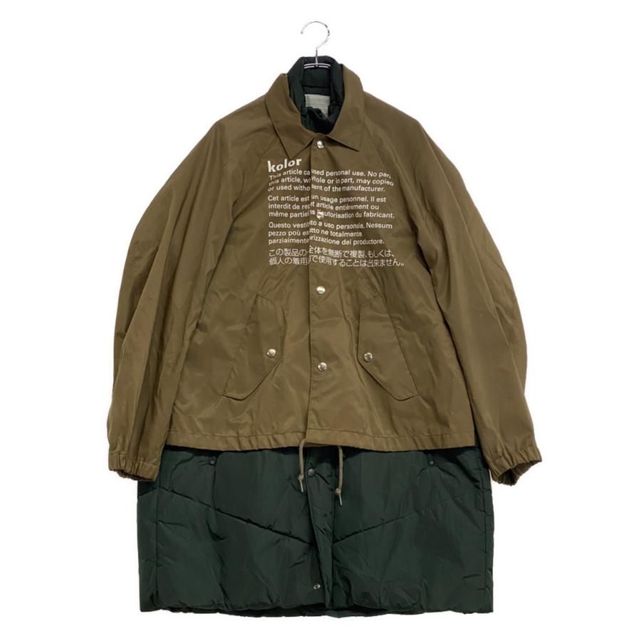 美品 kolor カラー ダウンベスト レイヤード チェスター ロングコート 1 メンズ 美品 kolor カラー ダウンベスト レイヤード チェスター ロング