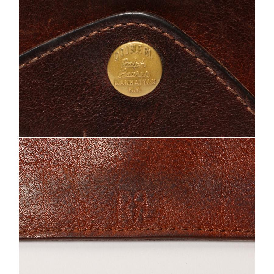 ダブルアールエル 二つ折り財布 レザー ブラウン メンズ RRL 中古