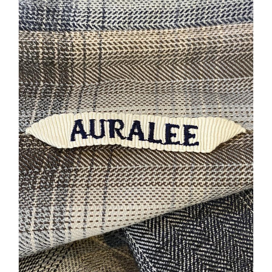 オーラリー 長袖シャツ 24SS グレー×ピンク チェック メンズ SIZE 4