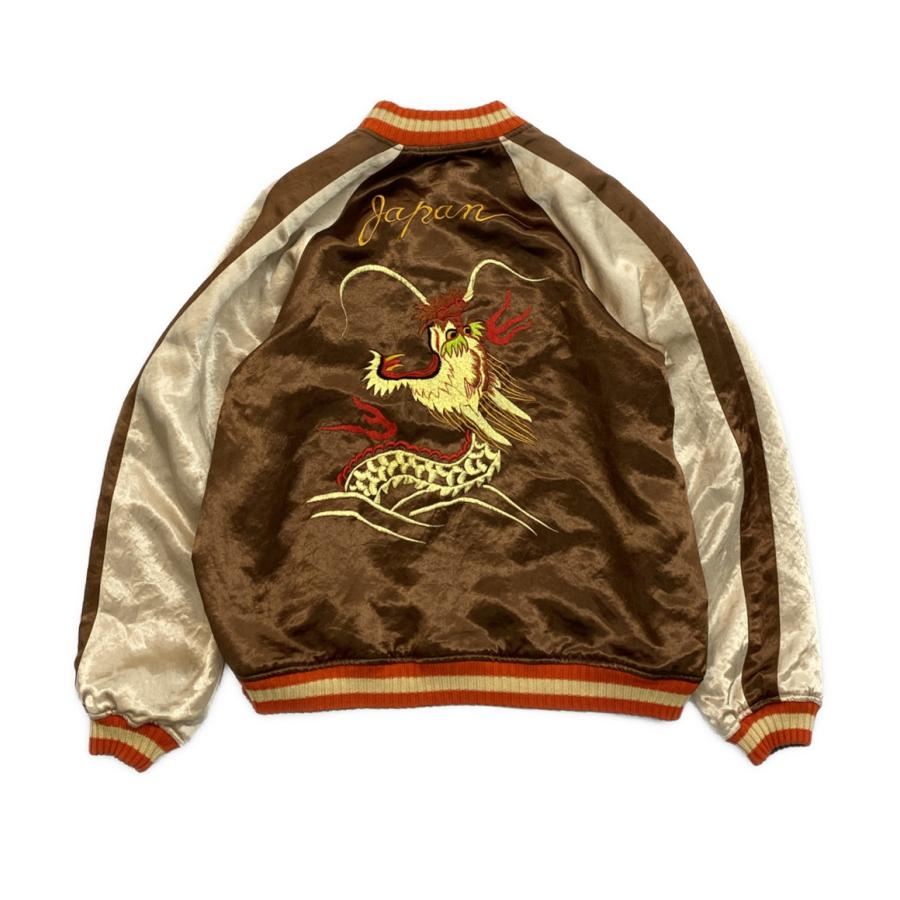 90s HOUSTON スカジャン ドラゴン 龍 キルティング L ブラウン 90s HOUSTON スカジャン ドラゴン 龍 キルティング L ブラウン