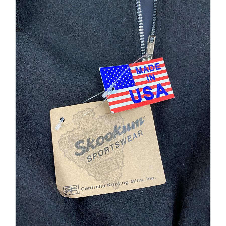 スクーカム スタジャン ブラック ハーフジップ アメリカ製 メンズ SIZE