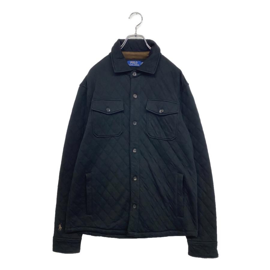 美品 ラルフローレン シャツジャケット キルティング ブラック メンズ