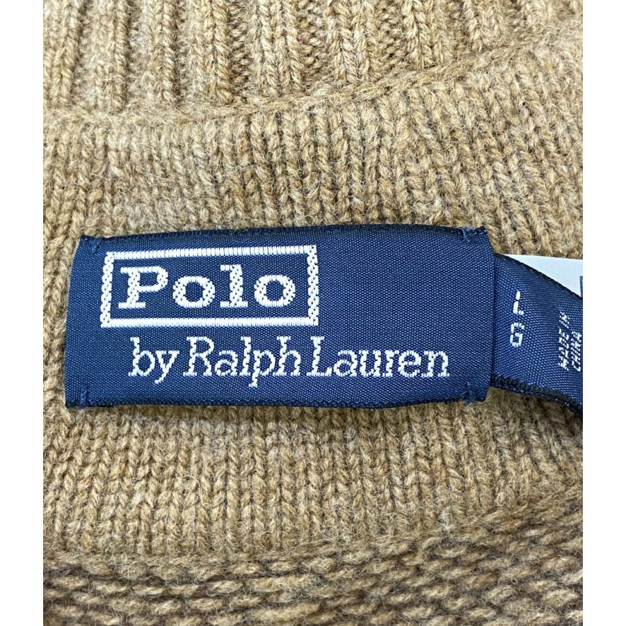 ラルフローレン ニット カシミア混 Vネック チルデン ブラウン 柄