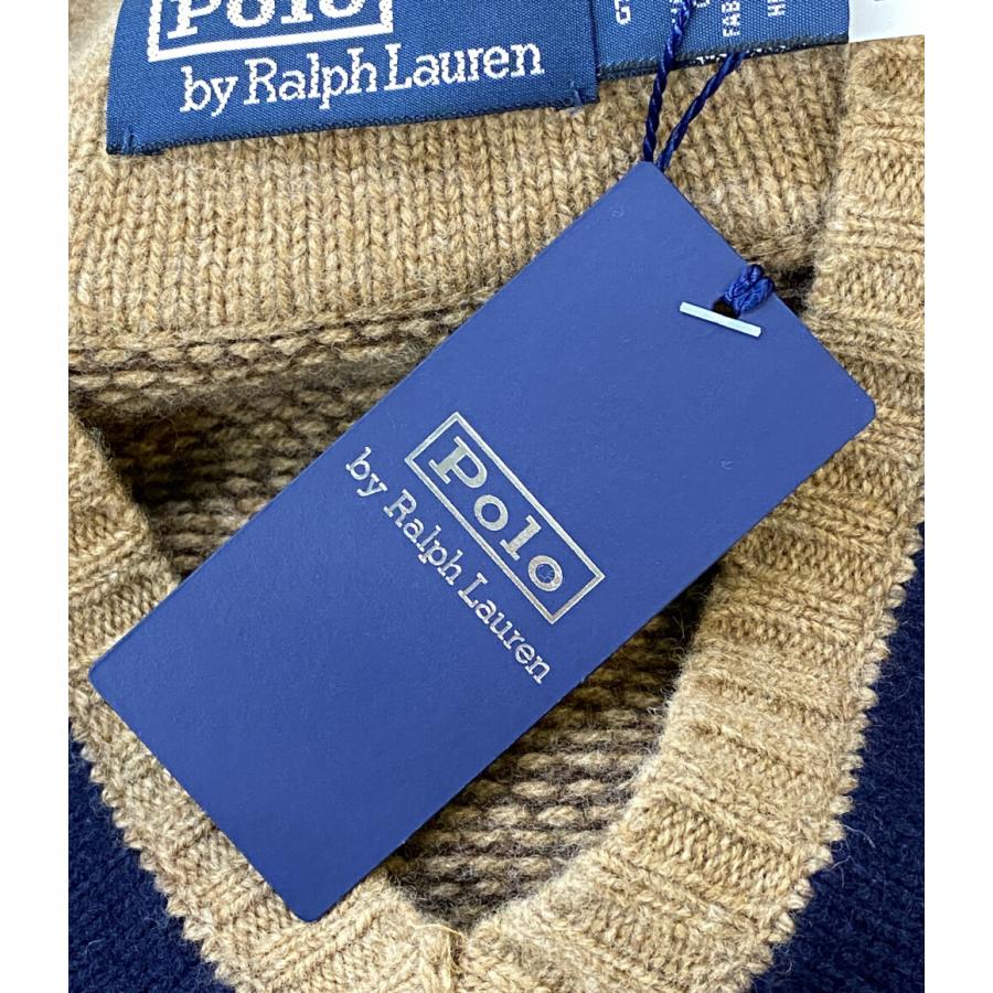 ラルフローレン ニット カシミア混 Vネック チルデン ブラウン 柄