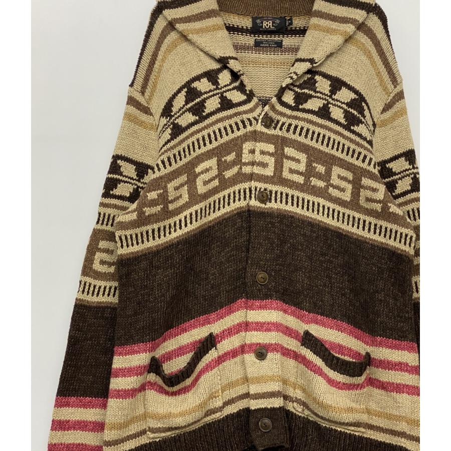 ダブルアールエル　RRL ショールカラーカウチン　麻混ニット　L ダブルアールエル RRL ショールカラーカウチン 麻混ニット L