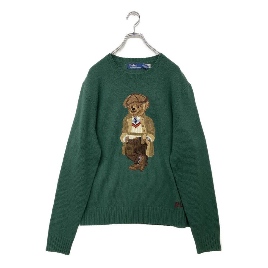 美品 ポロ・ラルフローレン ニット Poloベアセーター グリーン ウール