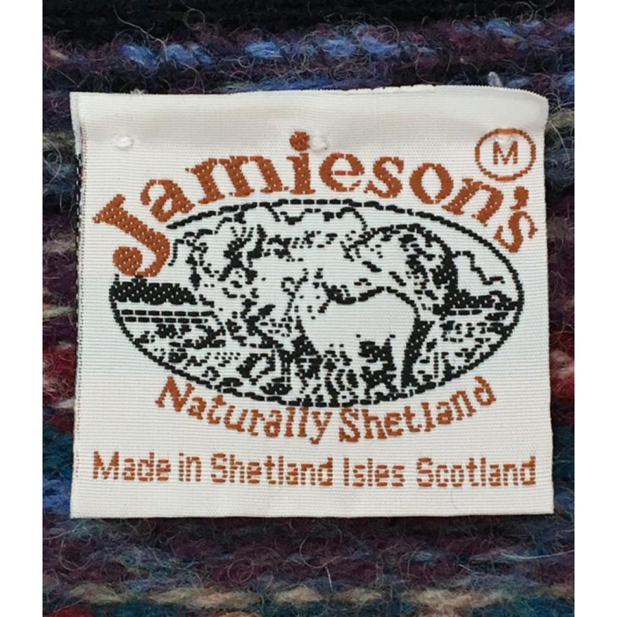 ジャミーソンズカーディガン フェアアイル柄 ウール メンズ SIZE M