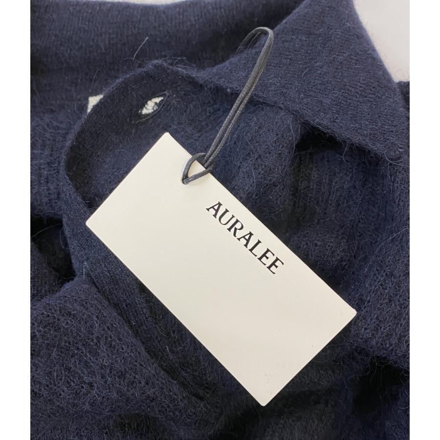 美品 オーラリー カーディガン BABY SURI ALPACA SHEER KNIT CARDIGAN