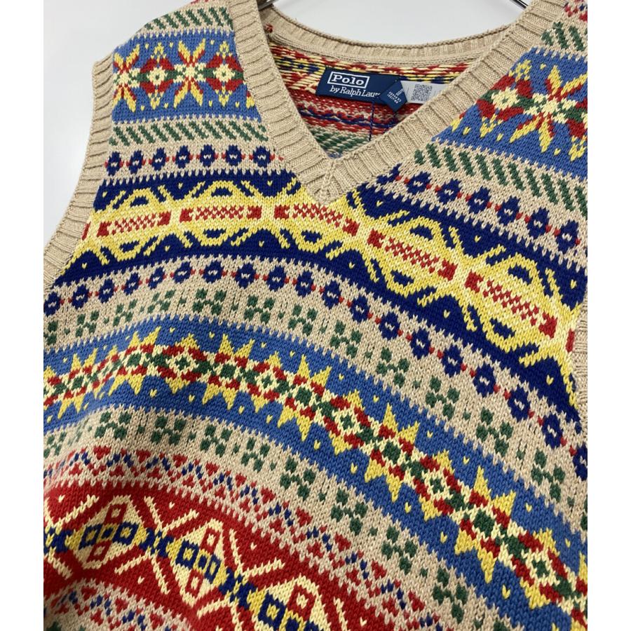 美品 ポロ・ラルフローレン ベスト FAIR ISLE COTTON CASHMERE SWEATER VEST メンズ SIZE L POLO RALPH LAUREN 中古_4