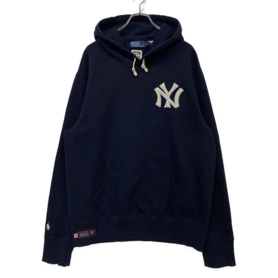 POLO RALPH LAUREN / ポロラルフローレン | Yankees Cooperstown Collection ロゴ フーデッド トレーナー | XL | ネイビー | メンズ POLO RALPH LAUREN（ポロ・ラルフローレン） パーカー ヤンキース