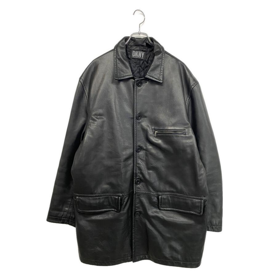 ディーケーエヌワイ レザーカーコート 90s メンズ SIZE XL DKNY 中古 