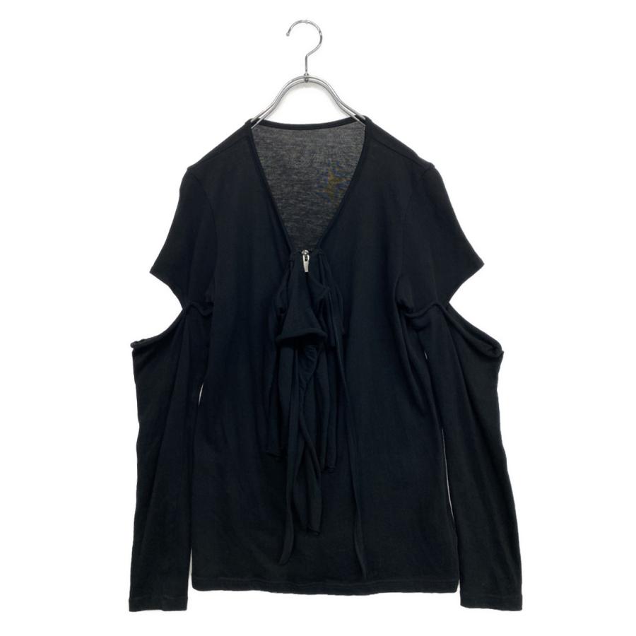 美品 ヨウジヤマモトファム カットソー COTTON GAUZE DRAPED ZIP PO 