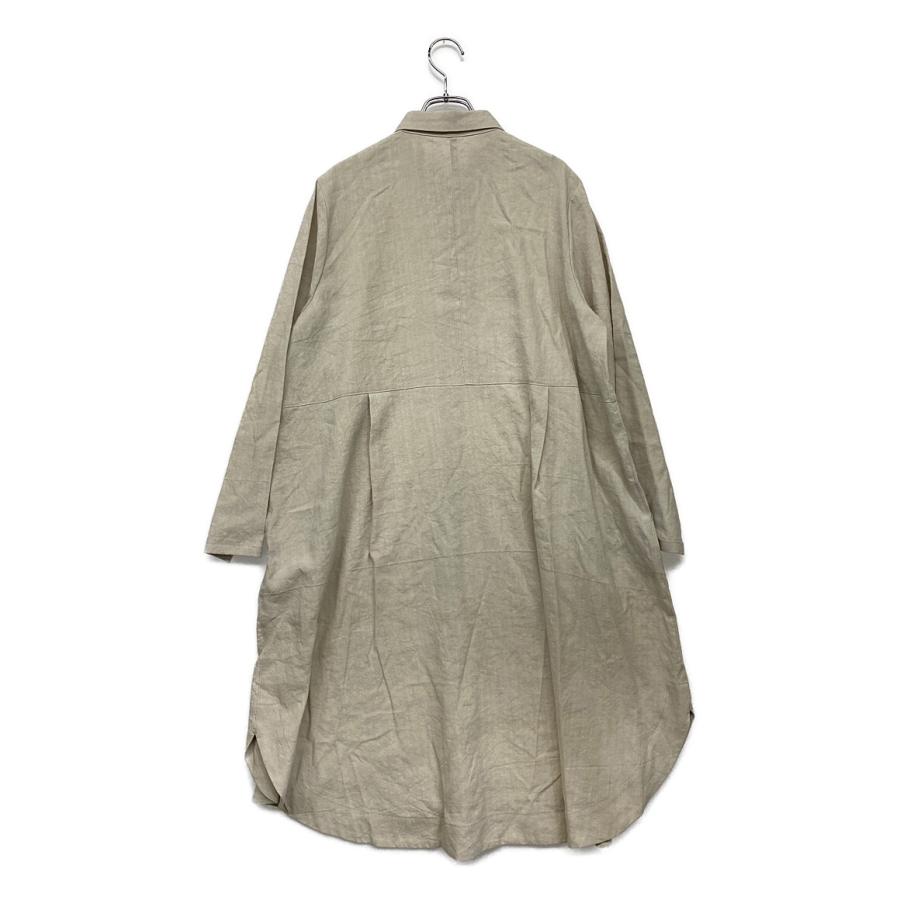 美品 コットンハウスアヤ 長袖ワンピース 麻混 レディース SIZE M