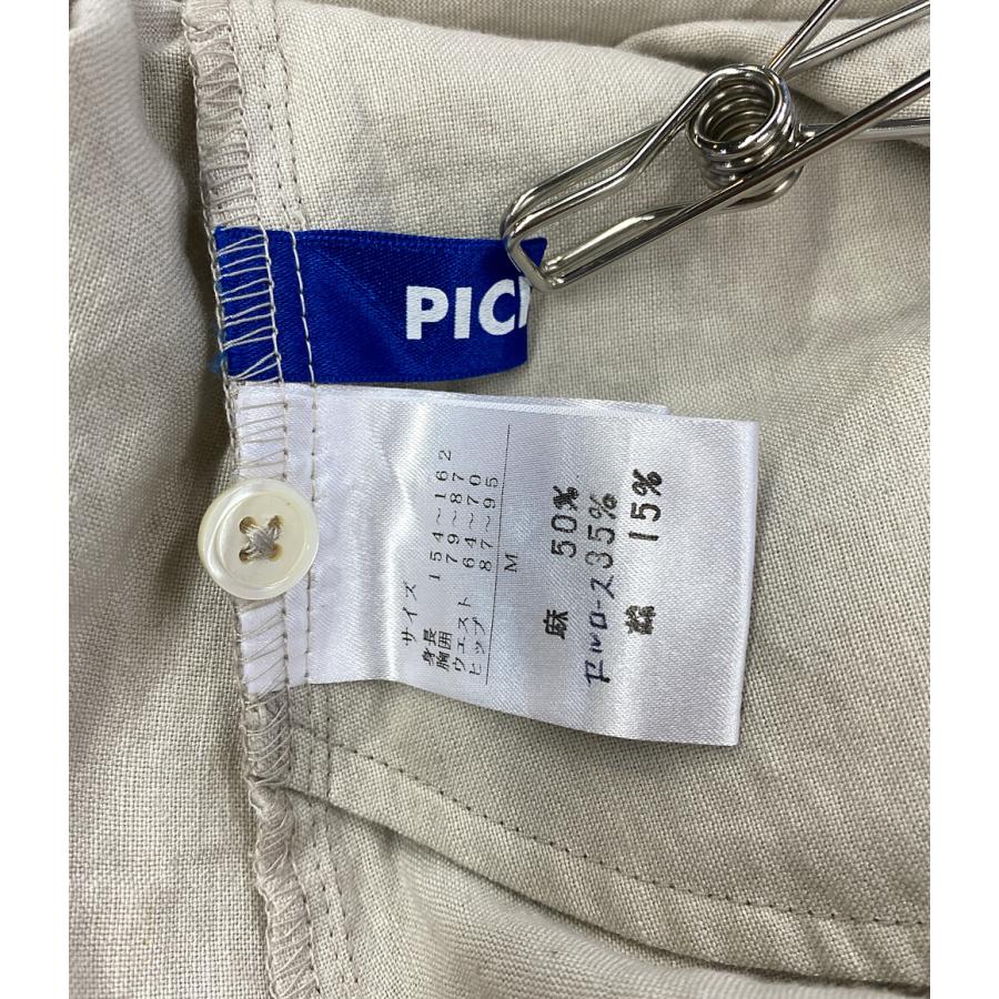 美品 コットンハウスアヤ 長袖ワンピース 麻混 レディース SIZE M