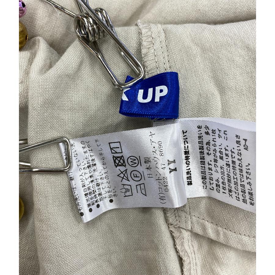 美品 コットンハウスアヤ 長袖ワンピース 麻混 レディース SIZE M