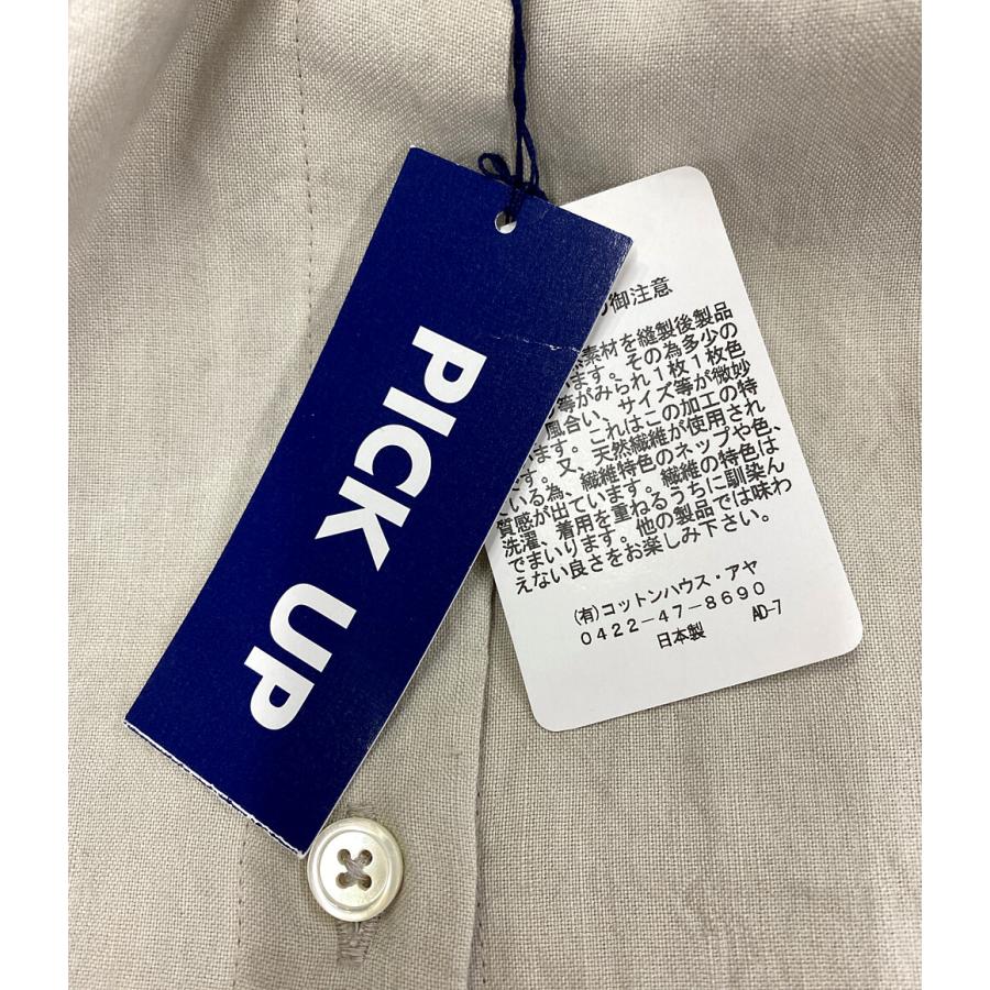 美品 コットンハウスアヤ 長袖ワンピース 麻混 レディース SIZE M
