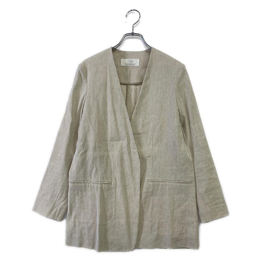 美品 プラージュ ノーカラージャケット リネン レディース SIZE 36 