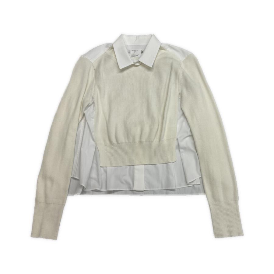 美品 サカイ カットソー ホワイト 23-06532 長袖シャツ ニット  