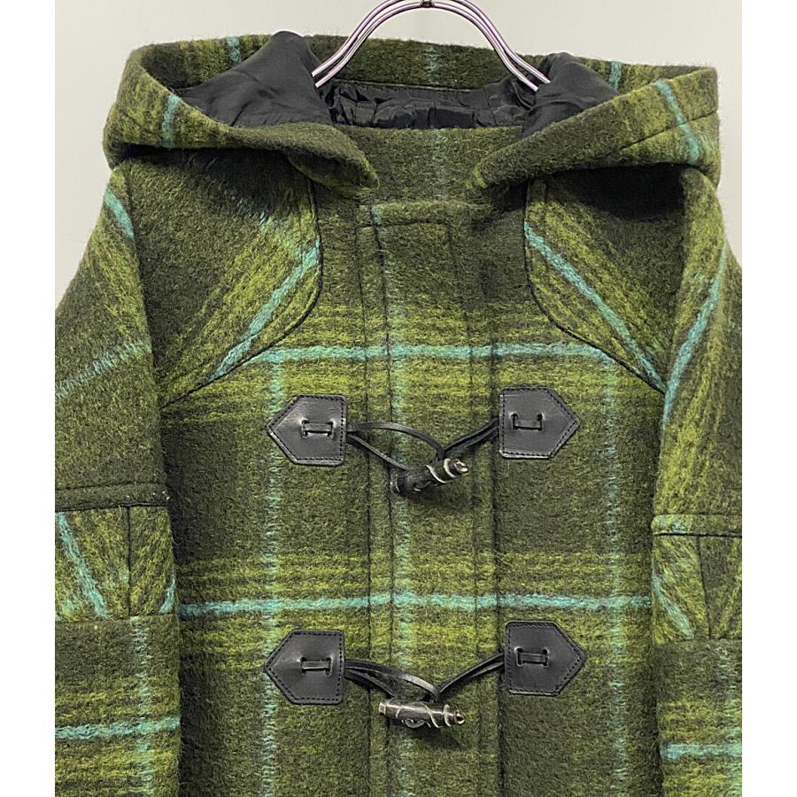 エムエスジーエム ダッフルコート グリーン チェック レディース SIZE