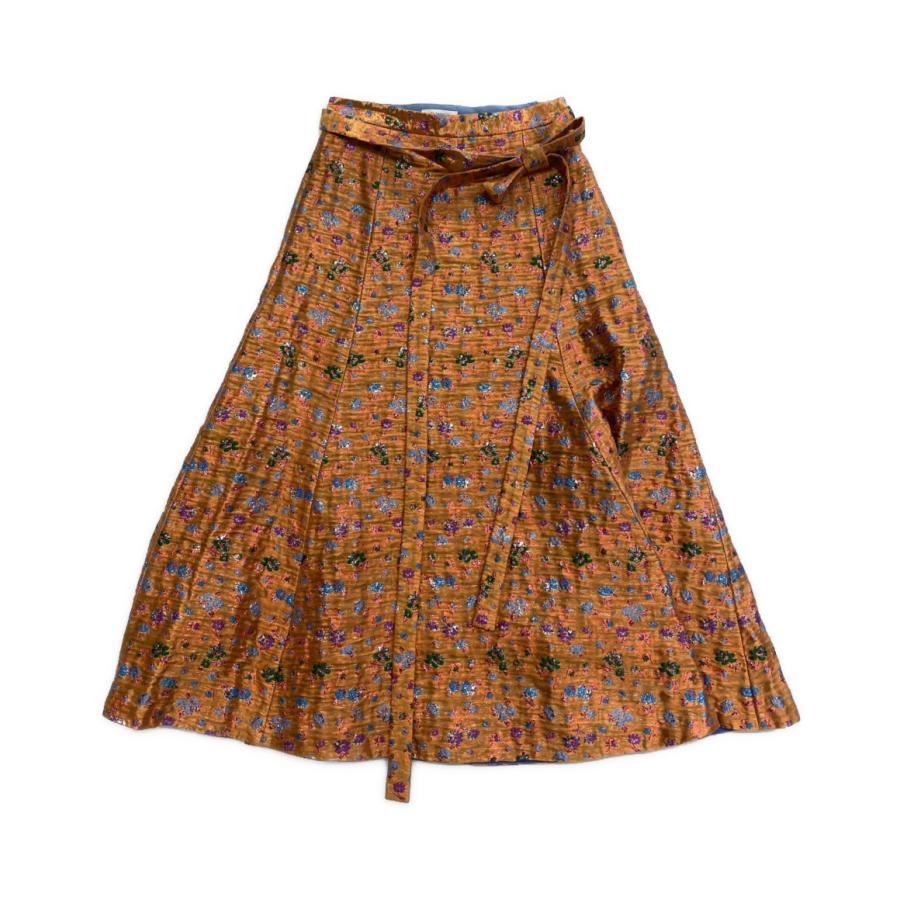 美品 ブラミンク ラップスカート 花柄 7924-230-0279 レディース