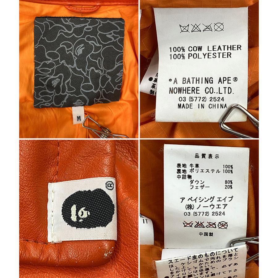 アベイシングエイプ ダウンジャケット レザーダウン M-65 メンズ