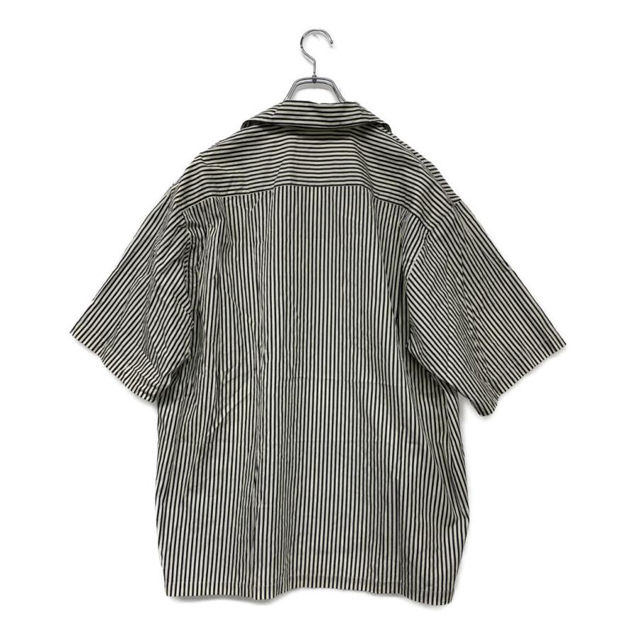 【美品】kaptain sunshineキャプテンサンシャイン半袖シャツ 38 キャプテンサンシャイン 半袖シャツ ストライプ ブラック