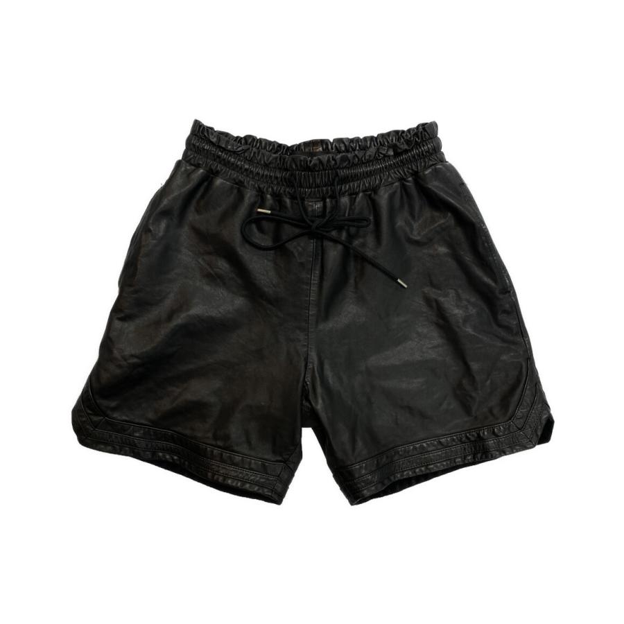 レイドバック パンツ ハーフレザーパンツ ブラック メンズ SIZE