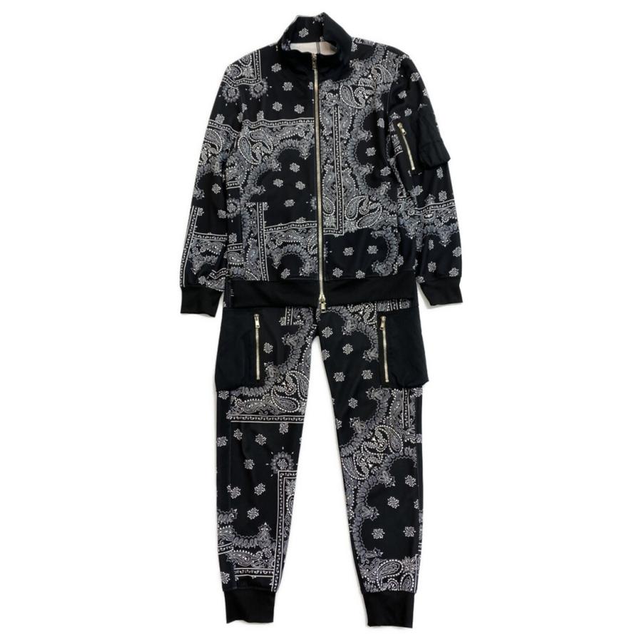 MOBB ペイズリー柄 セットアップ　M AKM エイケイエム セットアップ ペイズリー柄 ブラック メンズ SIZE L