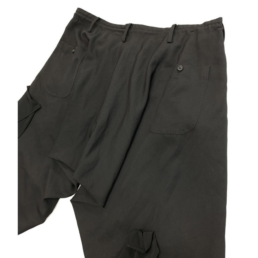 ヨウジヤマモト ブラックパンツ　キュプラ100 yohji yamamoto - pour homme | 細P ウールギャバジン パンツ