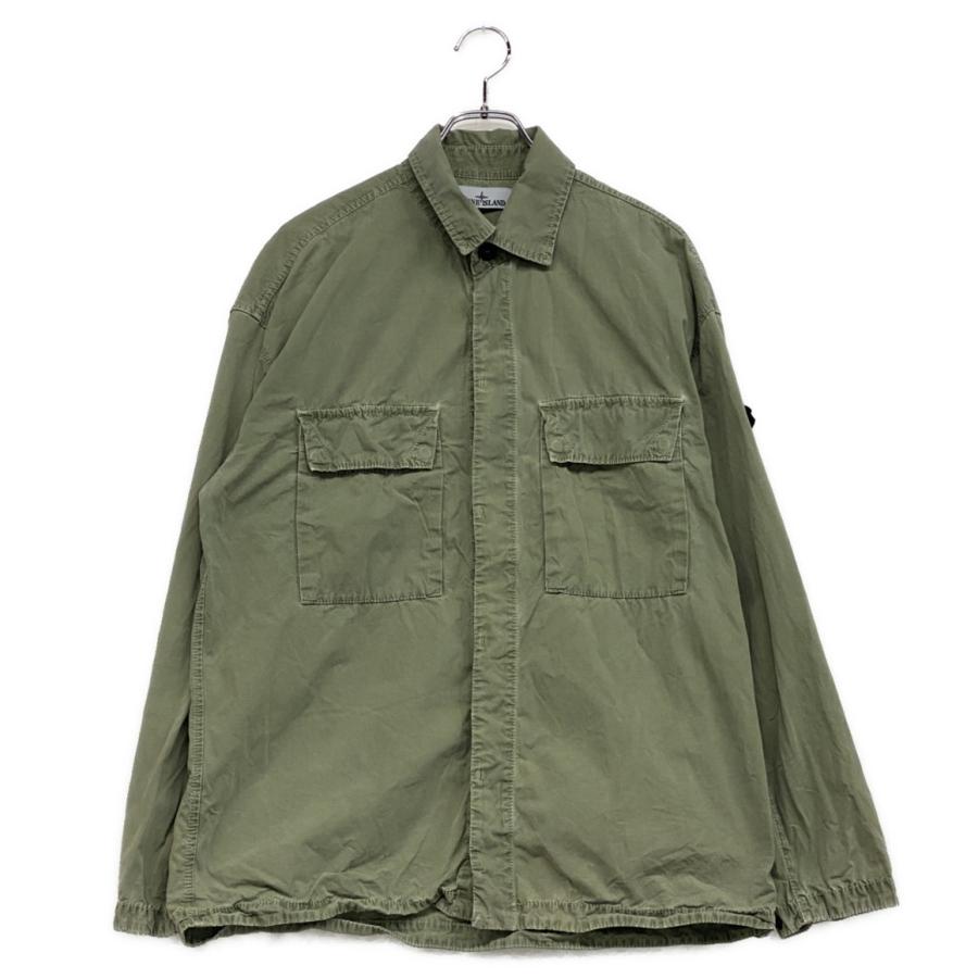STONE  ナイロンシャツジャケット グリーン美品 ストーンアイランド シャツジャケット 7815115WN オリーブ メンズ SIZE